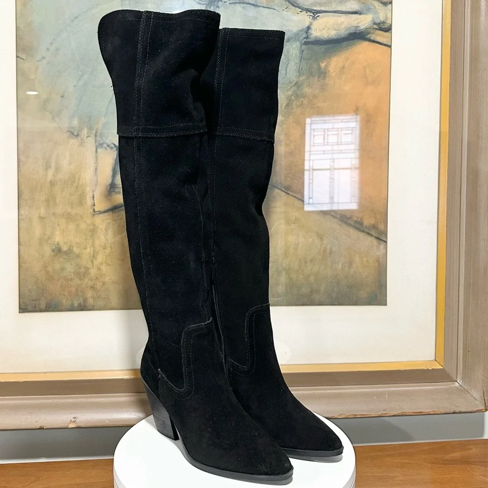 🌸BLONDO🌸 Windie Waterproof Over The Knee Boot - Black Suede Size: 6M